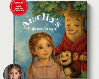 Personalized Bedtime Story Book with Custom Child Illustration & Name, Custom Name Keepsake, Book for Kids, Birthday Gift