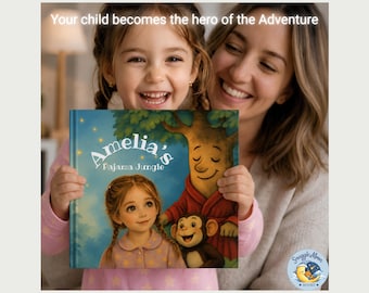 Personalized Bedtime Story Book with Custom Child Illustration & Name, Custom Name Keepsake, Book for Kids, Birthday Gift