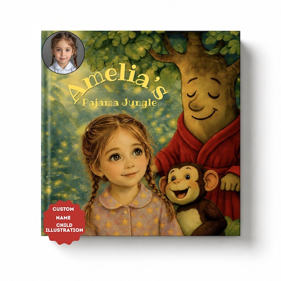 Personalized Bedtime Story Book with Custom Child Illustration & Name, Custom Name Keepsake, Book for Kids, Birthday Gift