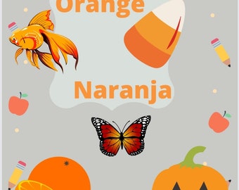 Arredamento dell'aula spagnola, poster dell'aula spagnola, Colori-inglese e spagnolo