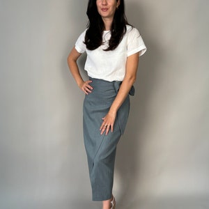 Tie Waist Linen Skirt, Wrap Waist Linen Skirt, Flared Linen Skirt, elegant linen skirt, Linen summer skirt, Clothing Design