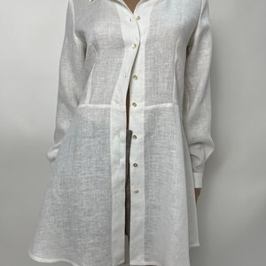 Women's linen white shirt, Linen Shirt, White Linen Shirt, Long Linen Shirt, Long Sleeve Shirt, Natural Linen Shirt, Clothing Design,