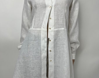 Women's linen white shirt, Linen Shirt, White Linen Shirt, Long Linen Shirt, Long Sleeve Shirt, Natural Linen Shirt, Clothing Design,