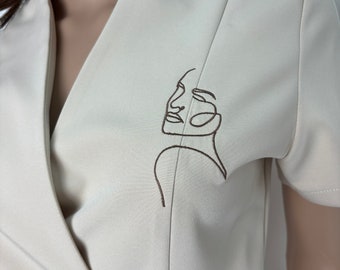 Luxurious healthcare professional tunic and trousers with embroidery- comfortable and durable - ideal for spa therapists, cosmetic salons.