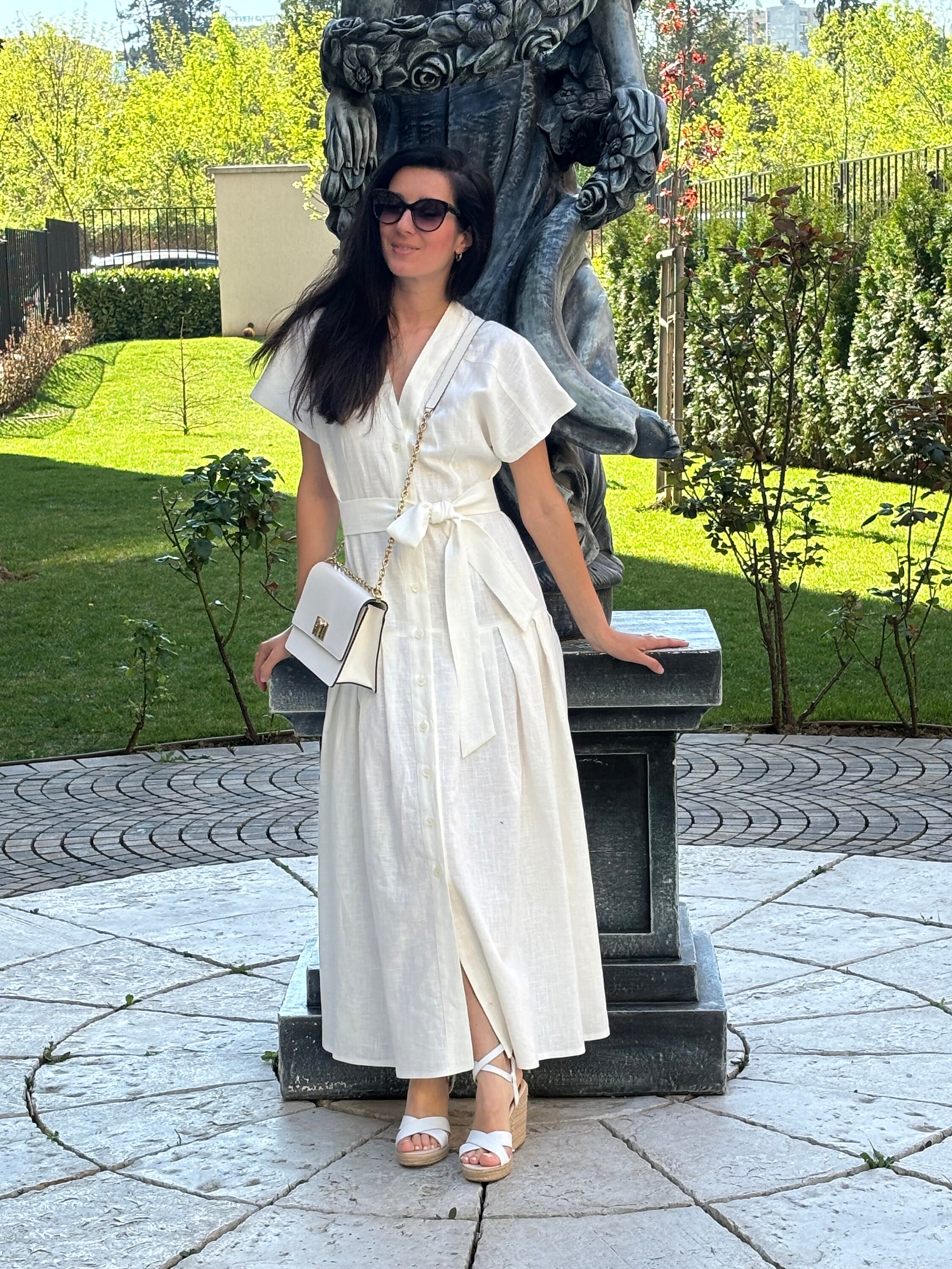 chinese dress ladies Axel Tie Dress White