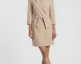 Luxurious elegant gown for dermatologists and beauty salons – wrap dress with tie