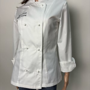 White chef jacket, Chef jacket professional, chef clothing custom, chef jacket professional clothing name embroidery, Women&#39;s chef jacket