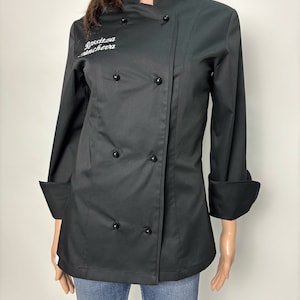 Black chef jacket, Chef jacket professional, chef clothing custom, chef jacket professional clothing name embroidery, Women&#39;s chef jacket