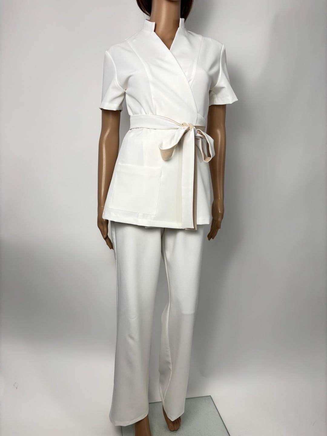 Luxurious Healthcare Professional Tunic and Trousers, Spa Wear for