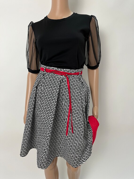 Gonna Corta Donna In Cotone Con Vita Elastica E Cintura In Similpelle: Estiva, Leggera, Taglia Unica 36-40, Lunghezza 56cm
