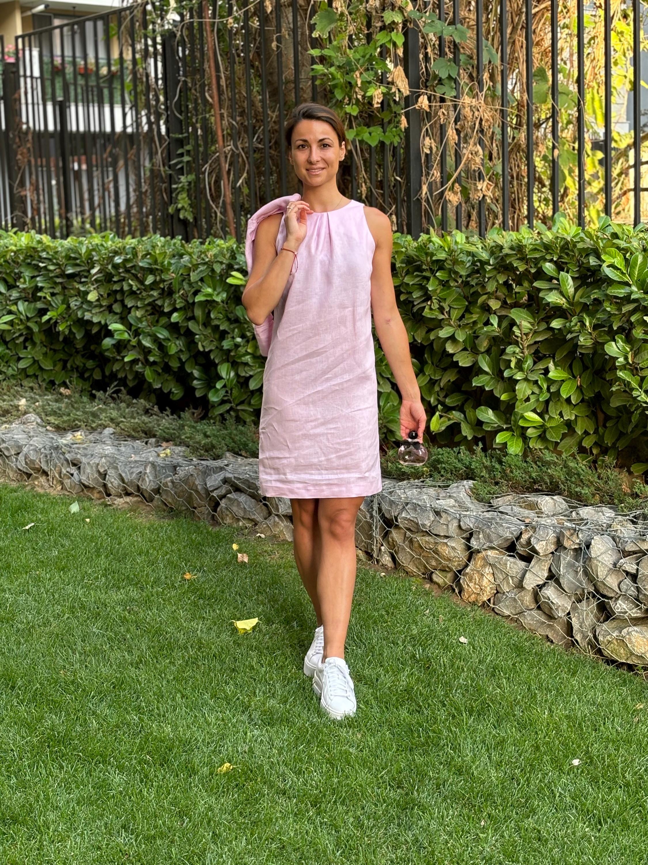 lace up linen dress Elysia 15