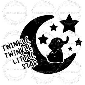 Twinkle Twinkle Baby Elephant Onesie Digital Image PNG