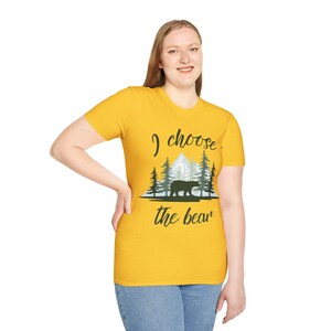 I Choose The Bear T-Shirt Man or Bear in the Woods Man Vs Bear Tiktok Viral Choose Bear