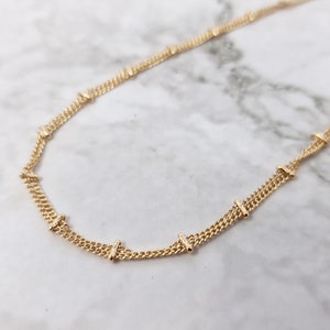 Collier étanche | cadeau pour elle | Collier superposé en plaqué or 18 carats | Collier qui ne ternit pas | Collier minimaliste | Collier femme