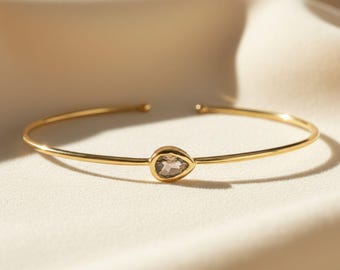 Pulseira de Alexandrita Banhada a Ouro, Pedra de Nascimento de Junho, Pulseira de Alexandrita que Muda de Cor para Roxo, Joia com Cristais e Pedras Preciosas, Presente Ideal para Ela em Junho