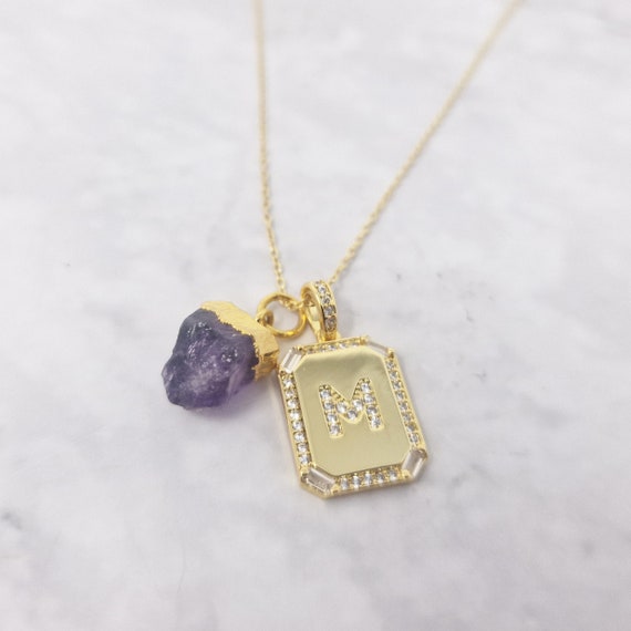 Precious Initial Necklace | Birthstone | White Gold | Natalie Marie  Jewellery