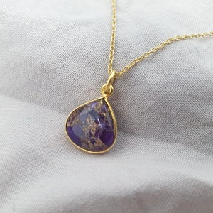Genuine Amethyst Necklace | February Birthstone Necklace | 18 Carat Gold Vermeil Amethyst Necklace | Amethyst Pendant | Gift For Her