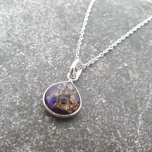 925 Sterling Silver Amethyst  Necklace, February Birthstone Chain, Gemstone Charm Jewellery, Purple Healing Crystal, Gift For Her