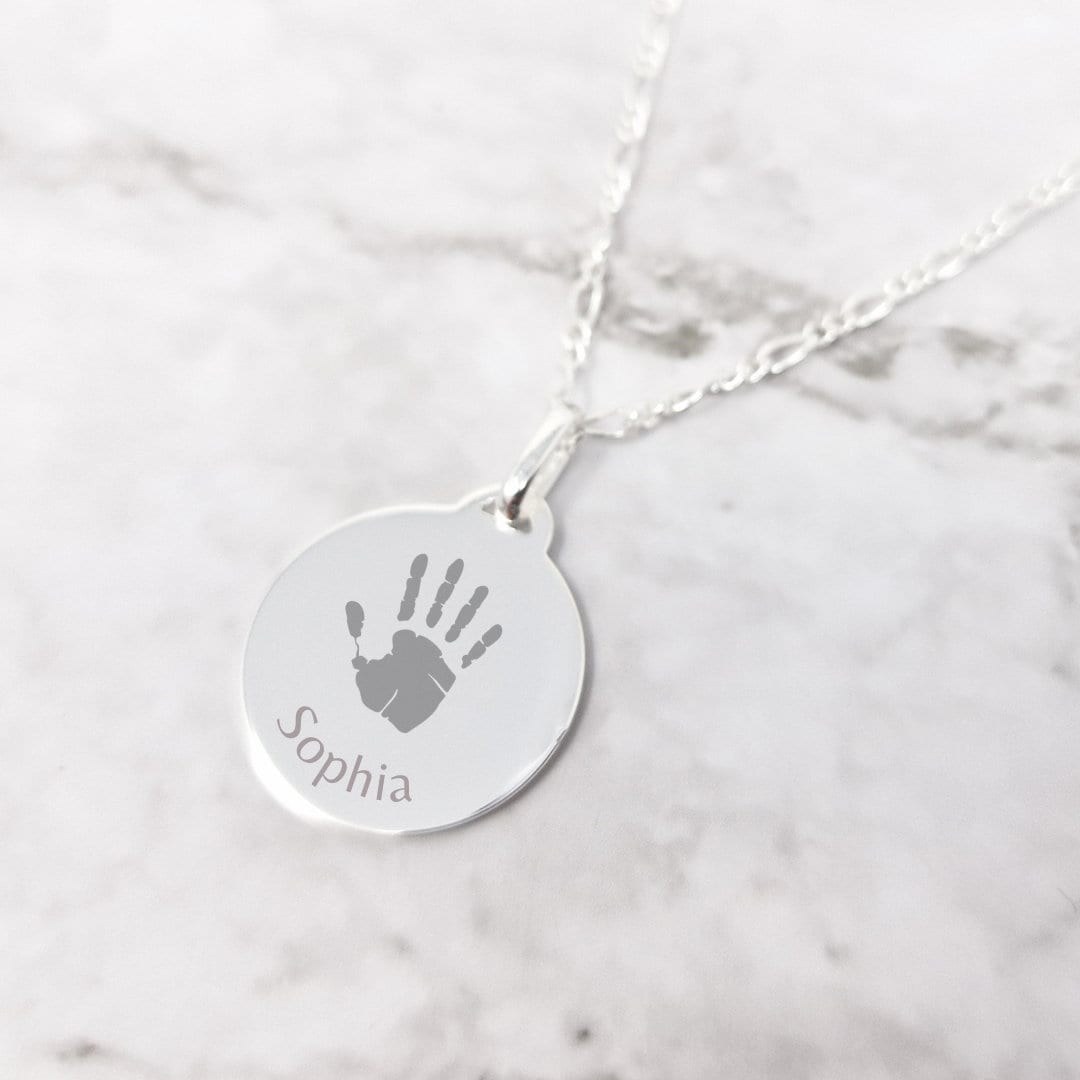 Baby handprint best sale pendant