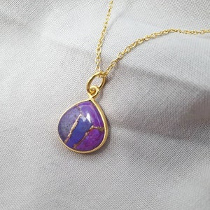 February Birthstone Necklace, Amethyst Pendant Chain, Crystal Gemstone Jewellery, Personalised February Gift, Elegant Amethyst Jewellery