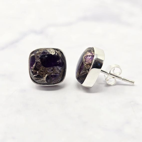 Orecchini in Argento con Ametista Viola Naturale | Artigianali