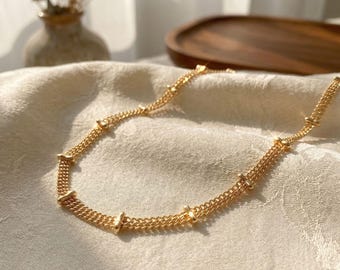 Waterproof Necklace | Gift For Her | Layering 18k Gold Plated Necklace | Non Tarnish Necklace | Minimalist Necklace | Women's Necklace