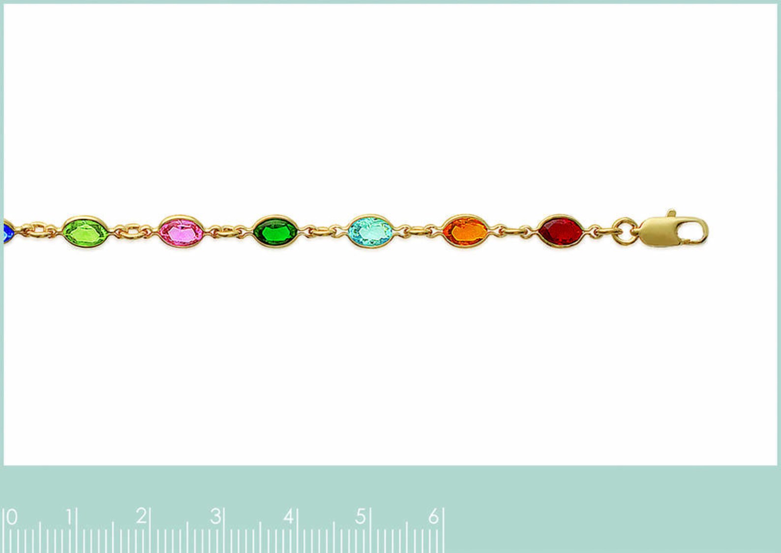 Rainbow Gemstone Necklace In 18k Gold Vermeil main image 0