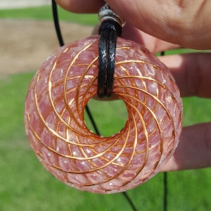 Rodin Torus Coil with Rose Quartz - 50mm - Vortex Wave Generator