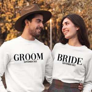 Sposo e sposa felpe abbinate personalizzate, regalo per la sposa, regalo per lo sposo, felpe per la festa nuziale dello sposo e della sposa