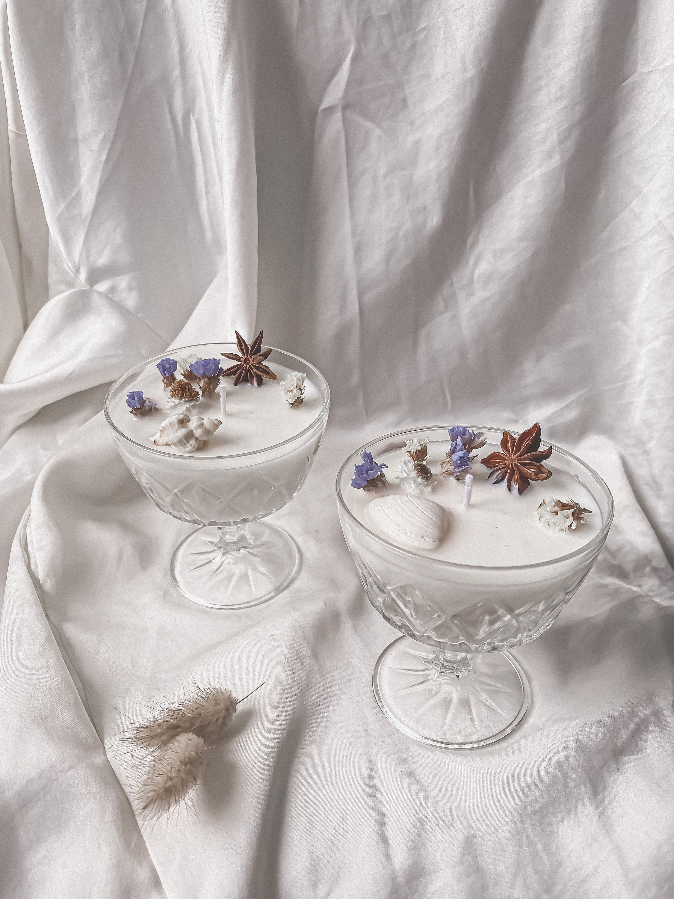 Lot de 2 Bougies Verres Upcyclés