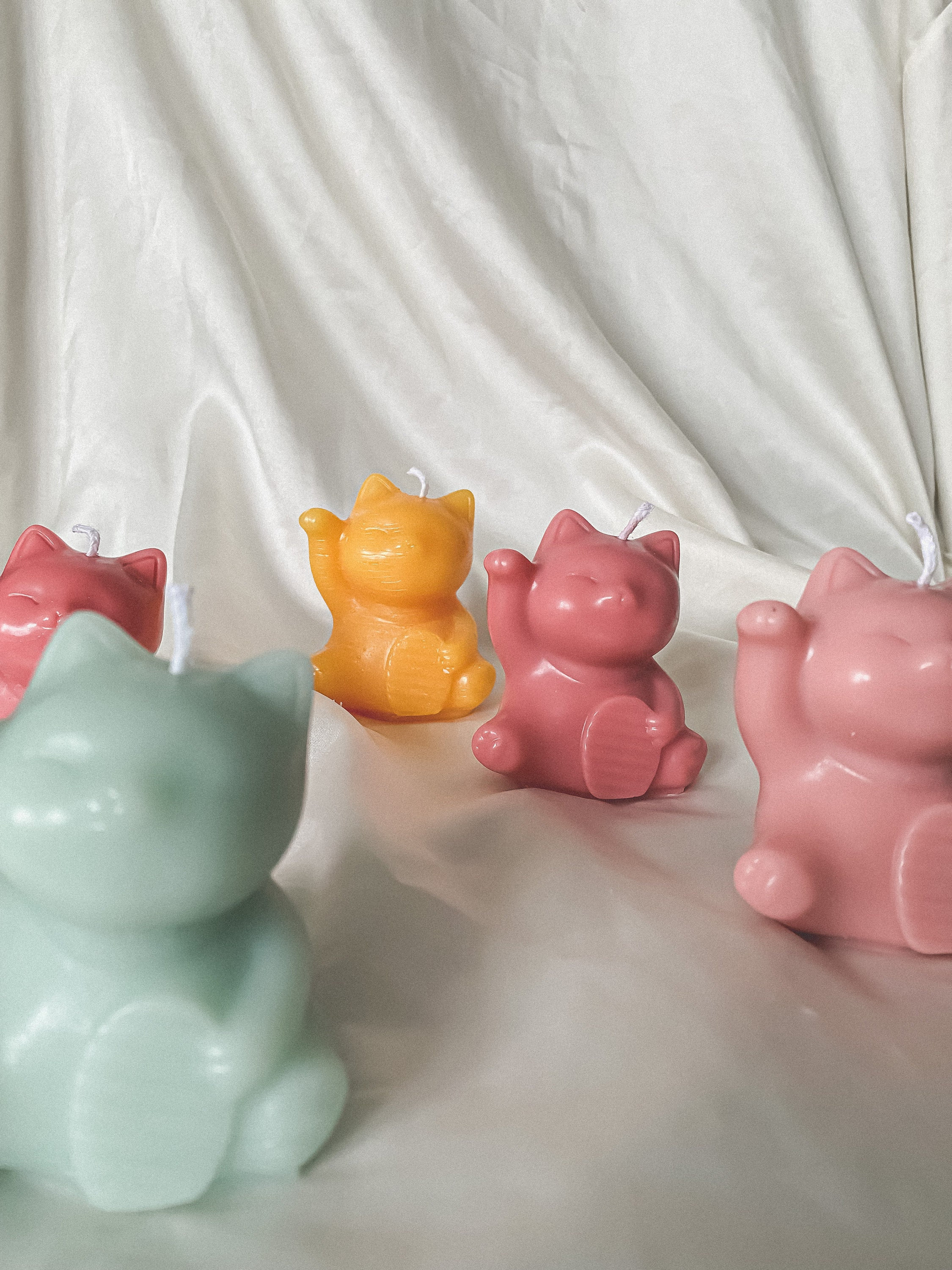 Bougie Neko , Bougie Maneki Neko, Chat, Porte-Bonheur