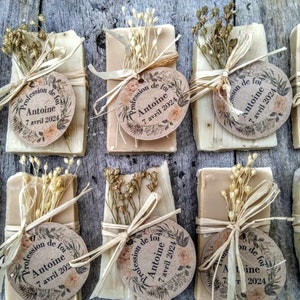 Guest gifts: Mini customizable wedding soap 20g, French ingredients