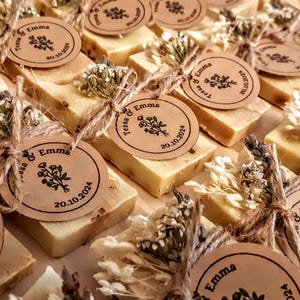 Regali per gli ospiti: Mini sapone da matrimonio personalizzabile da 20 g, ingredienti francesi