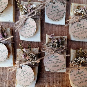 Cadeaux invités: Mini savon aux plantes Mariage personnalisable 20g, ingrédients français