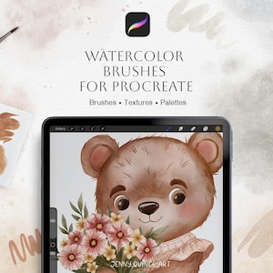 Watercolour brush set for Procreate | Watercolor Canvas Digital | iPad Brushes | Watercolor Brushes | Paper Canvas for Procreate