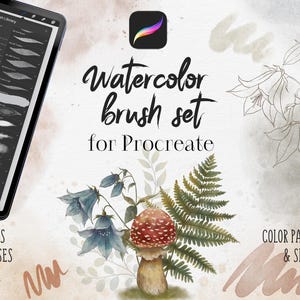 Aquarelpenselenset voor Procreate | Digitaal canvas aquarel | iPad-borstels | Aquarelpenselen | Papieren canvas voor de voortplanting