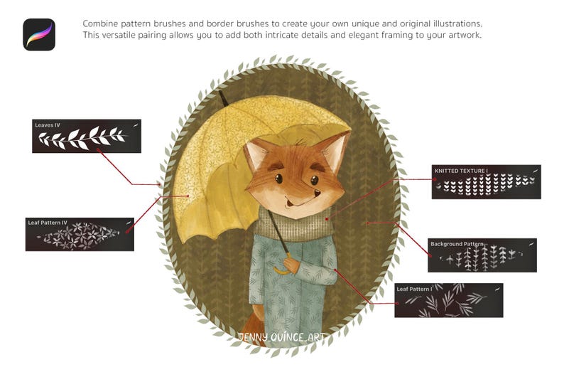 Pinceles de patrones para Procreate/Creatividad con patrones imagen 9
