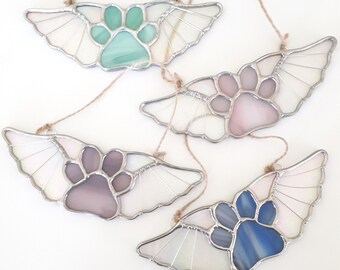 Stained Glass Paw w/ Iridescent Wings