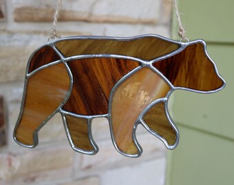 Stained Glass Hanging Bear - Brown, Polar, Panda