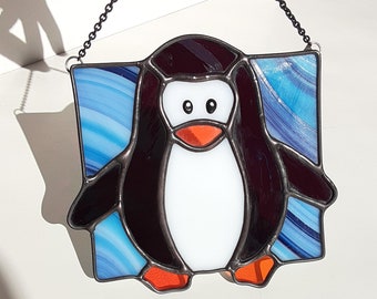 Stained Glass Penguin Baby