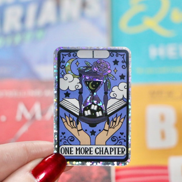 One More Chapter Tarot Card Romance Book Sticker, Holographic Sticker, Kindle Sticker, Romance Book Stickers for Kindle, Romance Book Decor