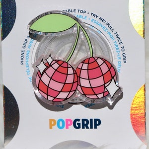 Disco Cherry Resin Acrylic Kindle Grip | Cute Cherry Kindle Grip | Pretty Phone Grip | Romance Reader Grip | Book Lover Grip