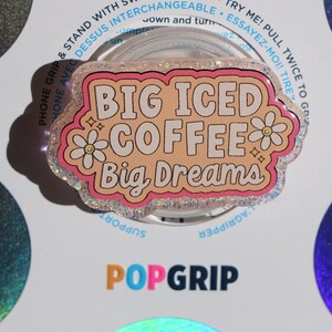 Iced Coffee Dreams Glitter Resin Phone Grip