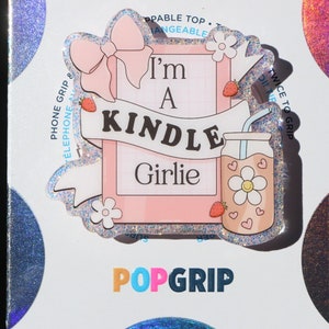 Kindle Girlie Resin Acrylic Kindle Grip | Cute Book Kindle Grip | Romance Book Phone Grip | Romance Reader Grip | Book Lover Grip