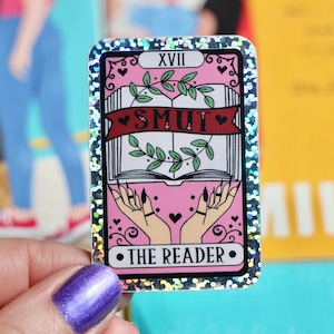 Smut The Reader Tarot Card Romance Book Sticker, Holographic Sticker, Kindle Sticker, Romance Book Stickers for Kindle, Romance Book Decor