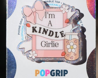 Kindle Girlie Resin Acrylic Kindle Grip | Cute Book Kindle Grip | Romance Book Phone Grip | Romance Reader Grip | Book Lover Grip