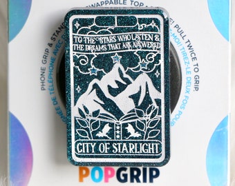 City of Starlight Tarot Card Fantasy Romance Book Phone Kindle Grip | Bookish Inspired Kindle Grip | Book Quote Resin Phone Grip