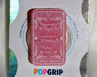 Fantasy Romance The Lovers Romance Tarot Card Resin Pink Pearlescent Kindle Grip | Tarot Book Kindle Grip | Romance Book Themed Phone Grip