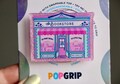 The Bookstore Cute Pink Sparkly Acrylic Resin Handmade Kindle Grip | Bookshop Kindle Grip | Cozy Book Themed Phone Grip | Cute Bookish Grip