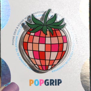 Strawberry Disco Resin Acrylic Kindle Grip | Strawberry Kindle Grip | Pretty Summer Phone Grip | Fruity Grip | Book Lover Grip